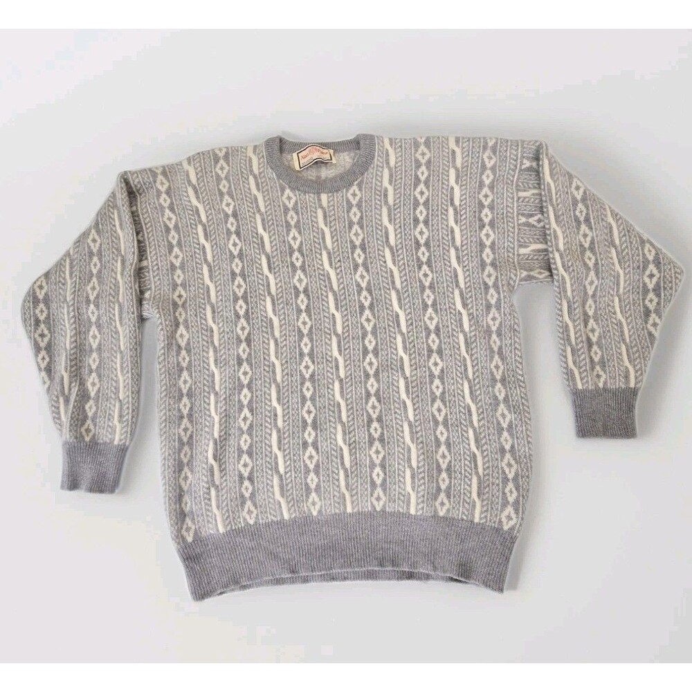 Vintage Alan Paine 100% Cashmere Nordic Sweater Mens 42 Made England